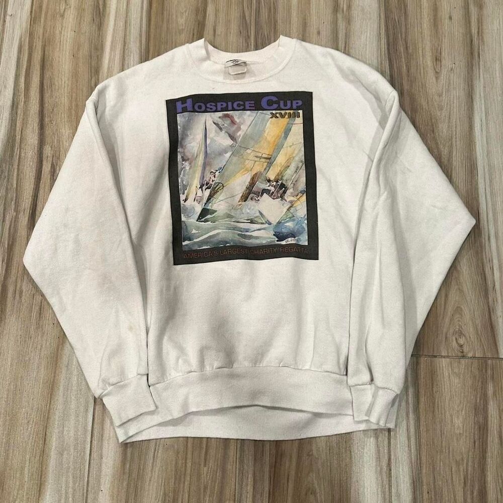 Jerzees Men's White Sweatshirt